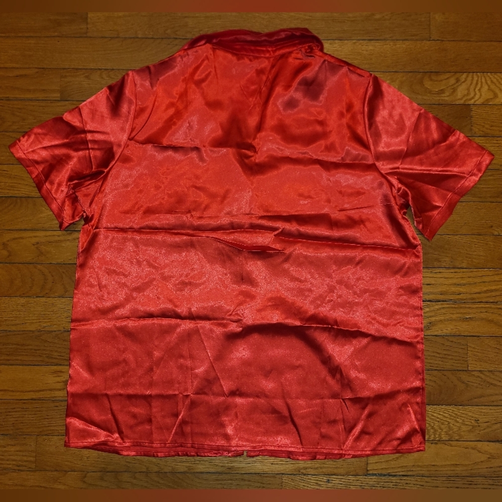 Ekouaer Red Satin Pj Set - Picture 5 of 8